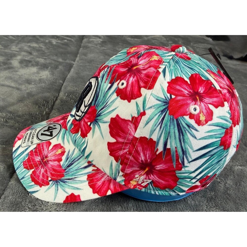 Brooklyn Nets 47 Brand Floral Sharon Women’s Clean Up Hat Adjustable NWT NBA Cap - Picture 4 of 8